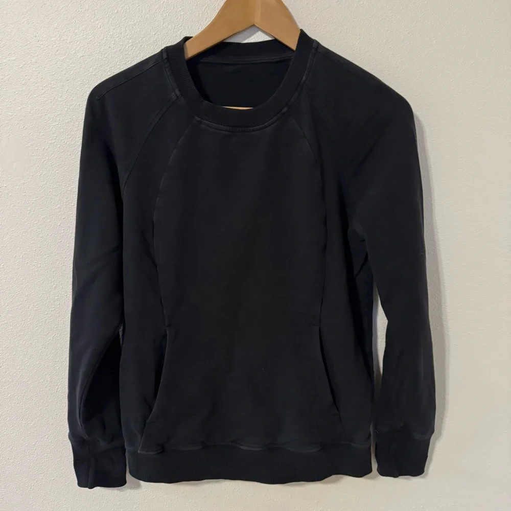 Lululemon Scuba Crew Black Stretch French Terry Pocket Athleisure Workout-6